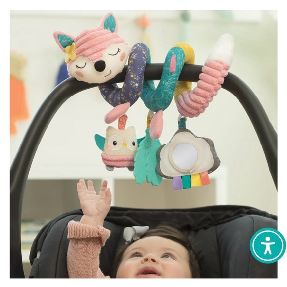Infantino Pink Fox Go Gaga Spiral Car Seat Activity Toy, BPA Free , 0+ Months - Picture 10 of 11
